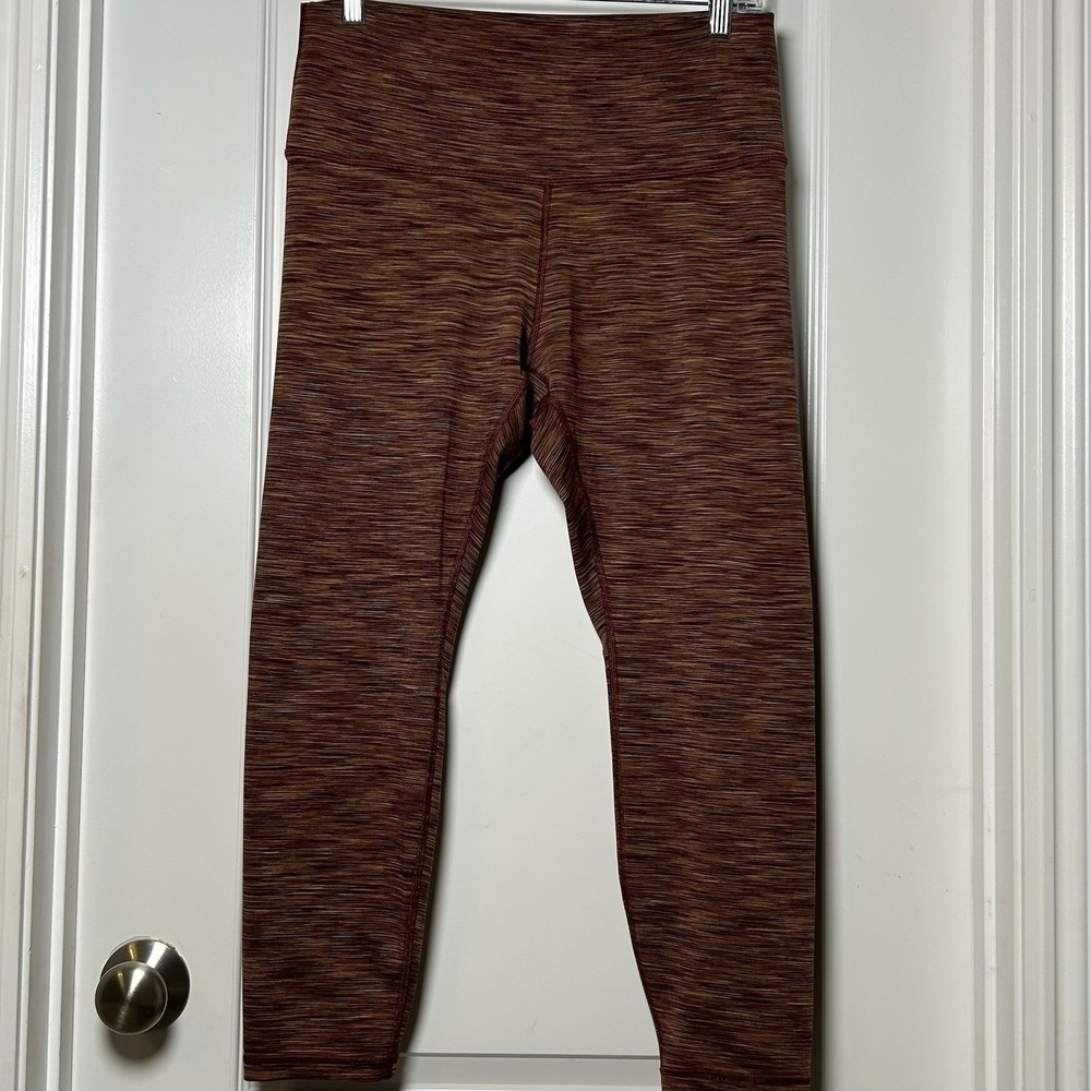Athleta Transcend Nova Dye Brown Textured 7/8 Tight Leggings Performance‎ Style